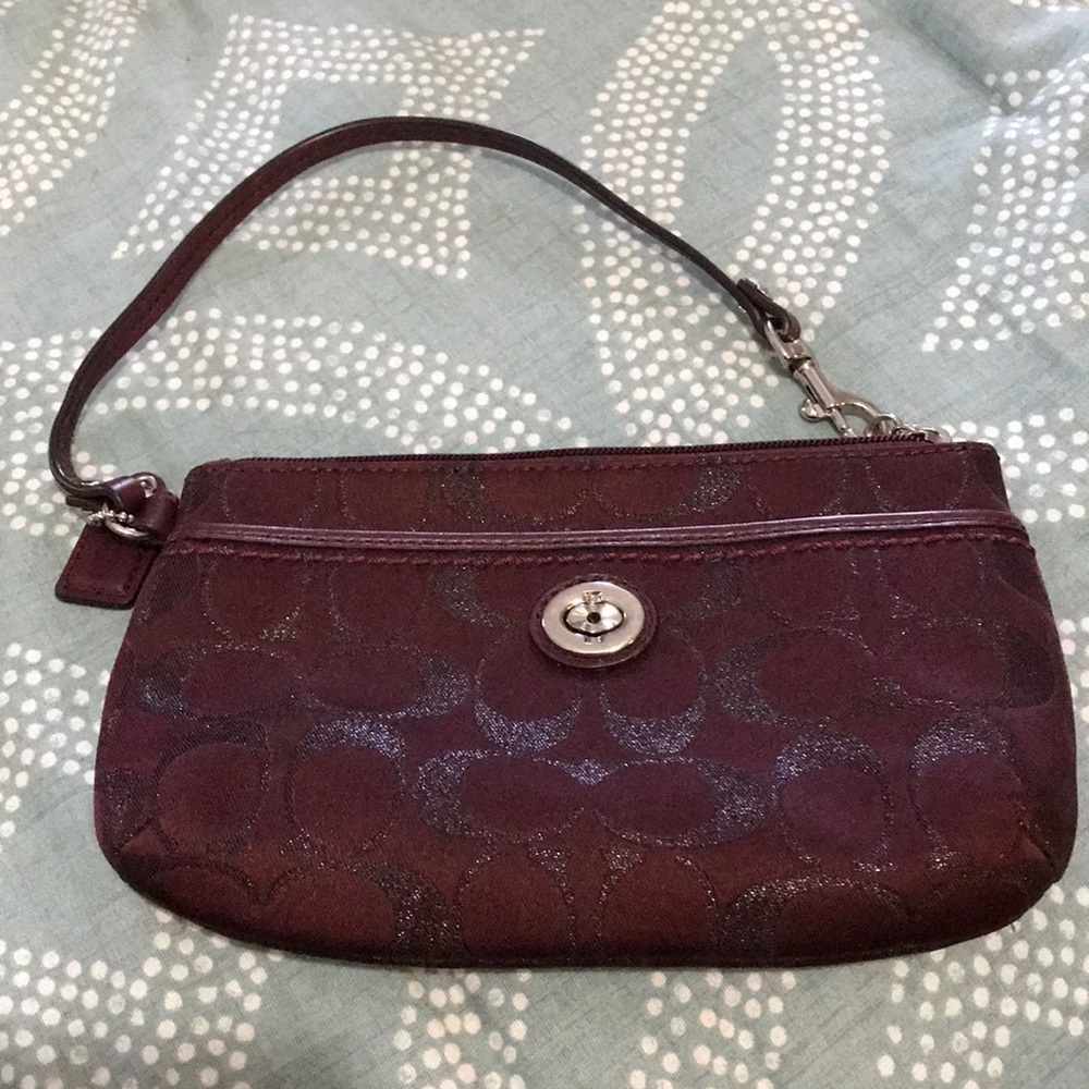 COACH, Maroon Clutch Handbag